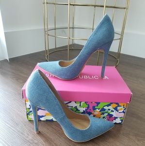 Denim pumps